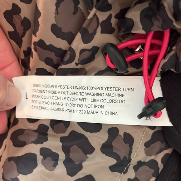 JACKET,26 International Athletic Collection,Leopard Print, Hot Pink Zipper,Lined - Picture 5 of 5